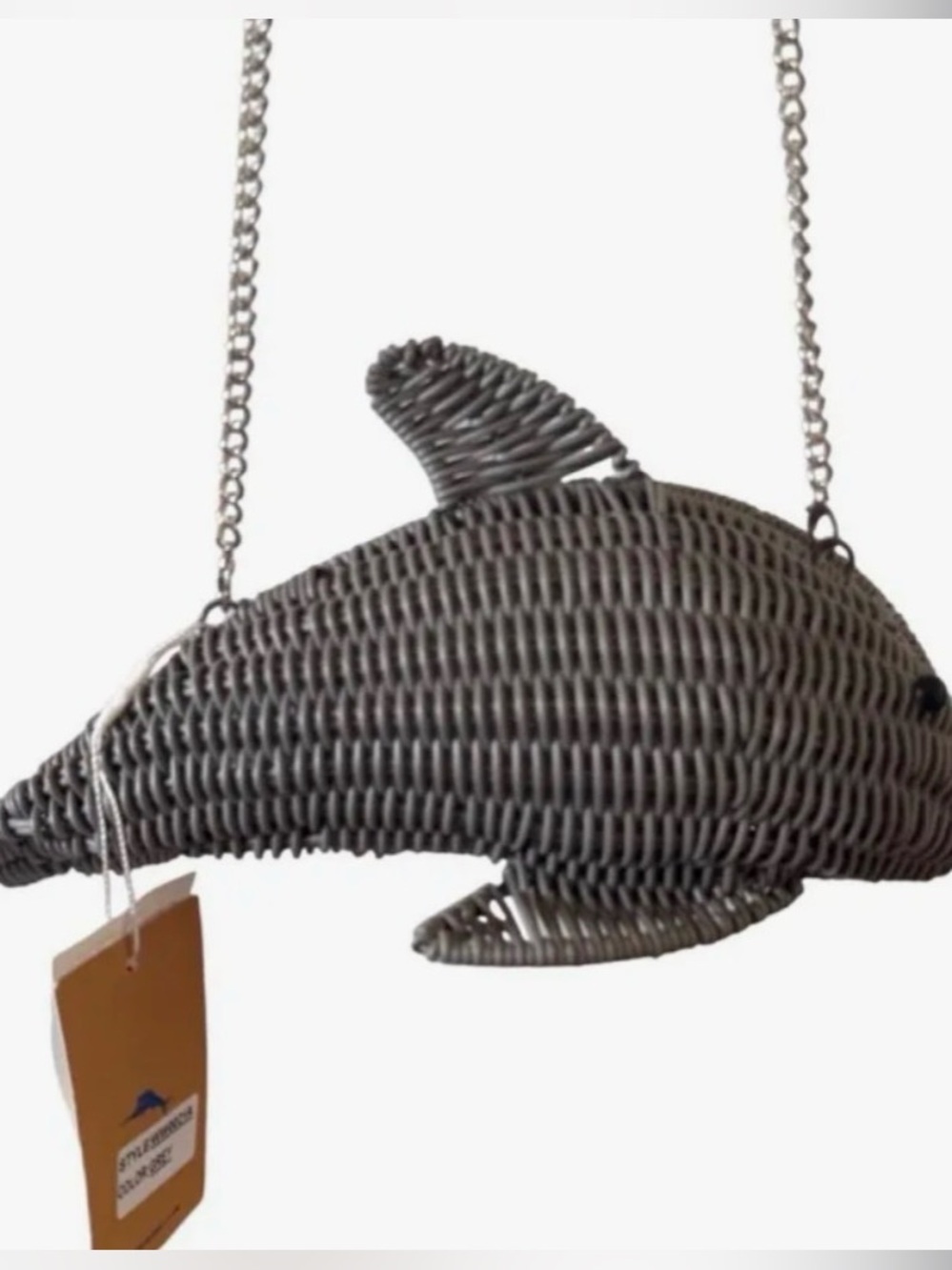 New Tommy Bahama Dolphin Woven Crossbody Bag in Charcoal Gray - Picture 8 of 15